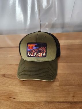 Park Hats Acadia National Park Trucker Hat Army Green Black Gorpcore Hiking